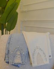 açık mavi 2748 dantel ve taş detaylı denim pantolon