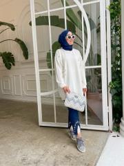 koyu kot 2748 dantel ve taş detaylı denim pantolon 2