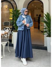 lacivert 4115 paraşüt etek lacivert