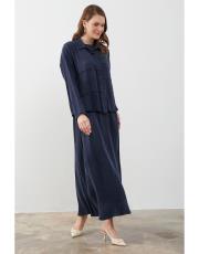 lacivert mirela elbise takım lacivert