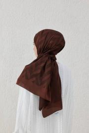 acı kahve balıksırtı desen şal 2