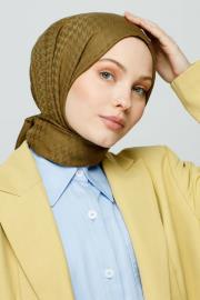 yağ yeşili kaz ayağı desen şal 2