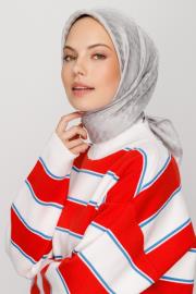 gümüş gri qoza desen eşarp