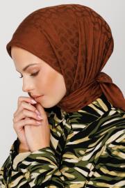 çikolata kahve bloom desen eşarp