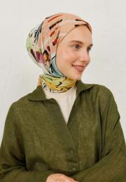 şeftali amelie pamuk vual eşarp