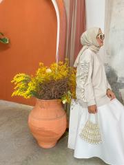 bej 4284 kol detay modal tunik