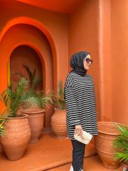 siyah 2739 oversize mk çizgili sweatshirt 2