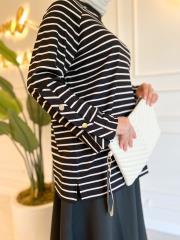 siyah 2709 gold düğme detaylı sweatshirt 2