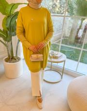 sarı asit 1104 broş triko tunik