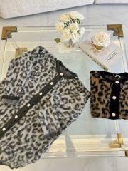 gri balon kol leopar hırka