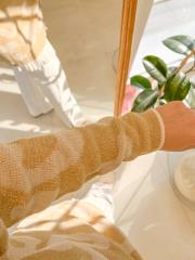 ekru 40790 merserize simli hırka 2