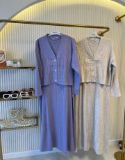 lila 4130 ikili triko elbise takım