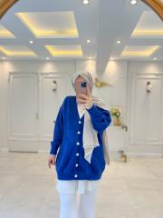 saks 80259 inci düğmeli yumoş hırka