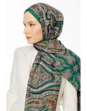 çimen rustik desen şal