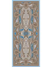 buz mavi retro desen şal 2