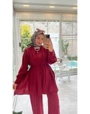 bordo 21106 fularlı takım 2