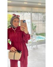 bordo 21106 fularlı takım 3