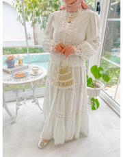 beyaz güpür detaylı ikili takım 2