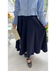 lacivert 2979 fermuarlı kesimli çan etek