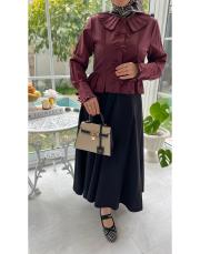 siyah 2979 fermuarlı kesimli çan etek