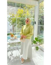 beyaz 2348 scuba fermuarlı etek 2