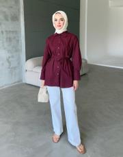 bordo 1441 retro gömlek 3