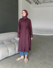 bordo 1432 marmaris keten gömlek 2