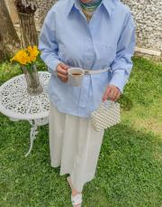 mavi poplin basic gömlek 2