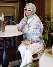 soft yeşil maeve desenli gömlek