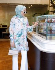 soft yeşil maeve desenli gömlek 2