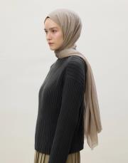 naturel bej ince pamuk vual şal