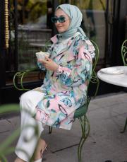 pembe mavi melinda desen gömlek