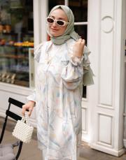 soft pembe melis desenli gömlek