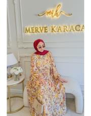 hardal flowers desen elbise