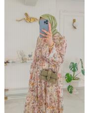 lila yakalı flowers elbise 2