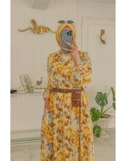 sarı yakalı nil elbise 2