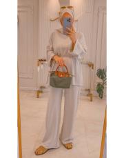 bej 1502 kuşaklı oysho takım