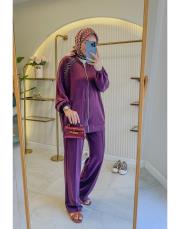 bordo 1504 taşlı oysho takım 2