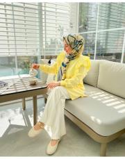 beyaz yırtmaç detaylı modal pantolon 2