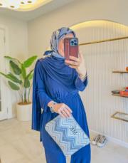 lacivert fular detaylı sandy takım 2