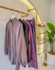 lacivert nervür detaylı modal takım 2