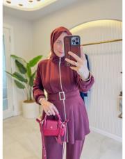 bordo 22772 kemerli modal takım