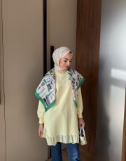 sarı mk etek ucu dantelli sweat 3