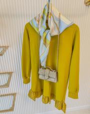 yağ yeşili mk etek ucu dantelli sweat 2