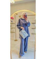 lacivert 10816 fermuar yaka kol detaylı takım 2