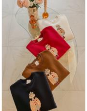 lacivert taş işleme teddy baskı şardonlu sweatshirt 3